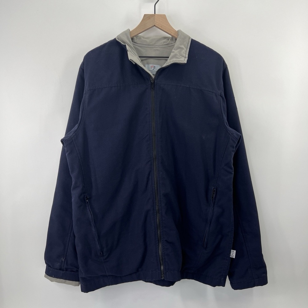 Tyndale FR Work Jacket Men L Canvas Navy Flame Resistant USA Made CAT 3 CAL 29
